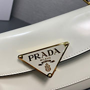 Prada Cleo patent leather shoulder bag in white color 24x11x4 cm - 5
