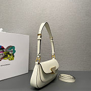 Prada Cleo patent leather shoulder bag in white color 24x11x4 cm - 2