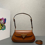 Prada Cleo patent leather shoulder bag in brown color 24x11x4 cm - 1