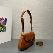 Prada Cleo patent leather shoulder bag in brown color 24x11x4 cm - 6