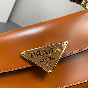 Prada Cleo patent leather shoulder bag in brown color 24x11x4 cm - 4