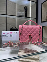 Chanel 25C Mini Flap Bag in pink lambskin leather 14x18x3 cm - 5