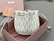 Miu Miu Matelassé nappa leather pouch in white 14x16x7.5 cm - 6