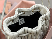 Miu Miu Matelassé nappa leather pouch in white 14x16x7.5 cm - 2