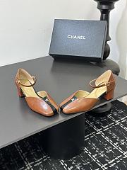 Chanel slingback heels in a brown color  - 5