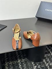 Chanel slingback heels in a brown color  - 3