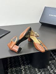Chanel slingback heels in a brown color  - 4