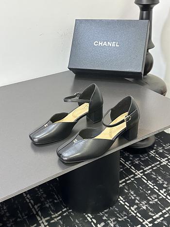 Chanel slingback heels in a black color