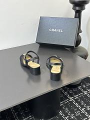 Chanel black mesh slingback sandals  - 6