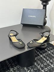 Chanel black mesh slingback sandals  - 5