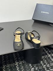 Chanel black mesh slingback sandals  - 3
