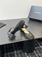 Chanel black mesh slingback sandals  - 2