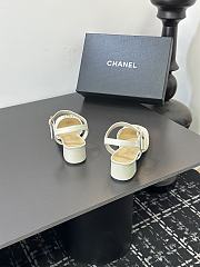Chanel black mesh slingback sandals in white color - 5