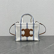 Celine Small Cabas Thais tote bag in white and blue 26×19×13 cm - 1