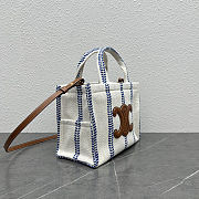 Celine Small Cabas Thais tote bag in white and blue 26×19×13 cm - 4