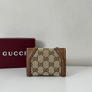 Gucci Blondie GG canvas card case in beige and dark brown 11x9 cm - 5