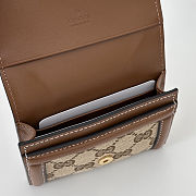 Gucci Blondie GG canvas card case in beige and dark brown 11x9 cm - 3