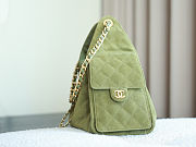 Chanel 25 hobo bag in khaki suede with antique gold hardware 30x26x14 cm - 5
