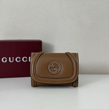 Gucci Blondie leather card case in brown color 11x9 cm