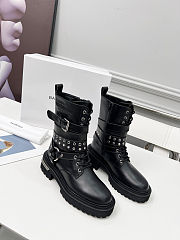 Balenciaga black leather boots with straps and studded details - 5