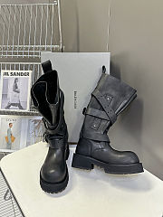 Balenciaga Venom high leather combat boots in black - 4