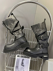 Balenciaga Venom high leather combat boots in black - 2