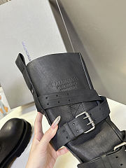 Balenciaga Venom high leather combat boots in black - 3