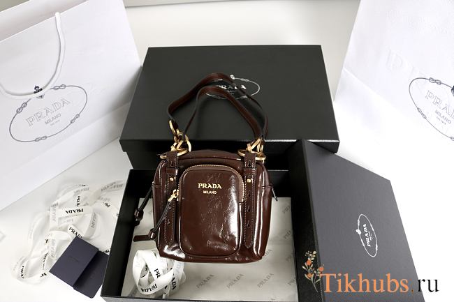 Prada Dangle mini leather top-handle bag 14.5x14x13.5 cm - 1