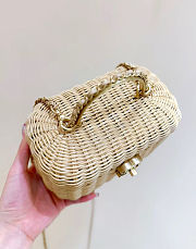 Chanel Vanity Case made of braided rattan with gold-tone hardware 11.5*19.5*11cm - 5