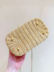 Chanel Vanity Case made of braided rattan with gold-tone hardware 11.5*19.5*11cm - 2