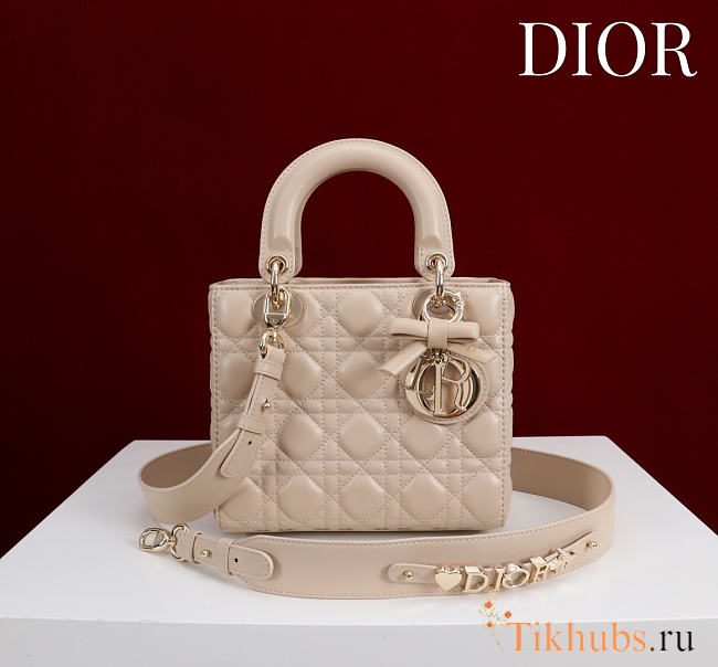 Dior Small Lady Dior My ABCDior Bag in beige lambskin 20x16.5x8cm - 1