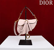Dior mini Saddle Bag with Strap Powder Pink 19.5*16*6.5cm - 1