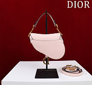 Dior mini Saddle Bag with Strap Powder Pink 19.5*16*6.5cm - 5