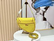 Dior Saddle Bag with Strap Yellow and Red Book Cover Embroidery 24×16×18cm - 5