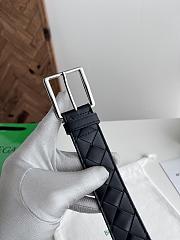 Bottega Veneta Men's Intrecciato Woven Leather Belt in black 35mm - 5