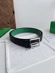 Bottega Veneta Men's Intrecciato Woven Leather Belt in black 35mm - 4