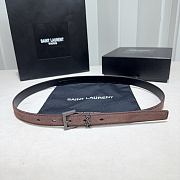 Saint Laurent Cassandre belt in brown suede  20 mm - 5