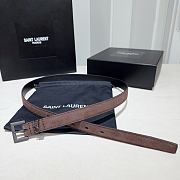 Saint Laurent Cassandre belt in brown suede  20 mm - 4