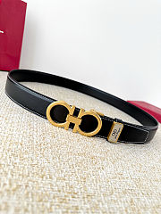 Salvatore Ferragamo reversible men's belt in black leather 35 mm - 5