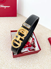 Salvatore Ferragamo reversible men's belt in black leather 35 mm - 4
