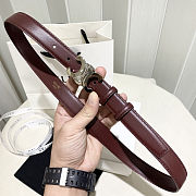 Celine Triomphe dark brown leather belt with silver buckle 25 mm - 6