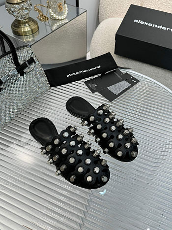 Alexander Wang Women's Rexa Cage Slides in black