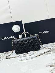 Chanel Mini Classic handbag in black has a handle embellished with rhinestones size 20x7x12 cm - 6