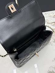 Chanel Mini Classic handbag in black has a handle embellished with rhinestones size 20x7x12 cm - 2