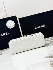 Chanel Mini Classic handbag in white has a handle embellished with rhinestones size 20x7x12 cm - 6