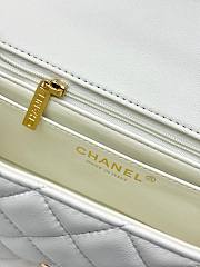 Chanel Mini Classic handbag in white has a handle embellished with rhinestones size 20x7x12 cm - 2