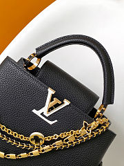 Louis Vuitton Capucines BB handbag Taurillon leather in black color with accessory 27x17.3x9 cm - 2