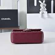 Chanel Mini Classic Flap Bag with a Top Handle in dark red 12x20x6cm - 4