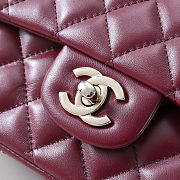 Chanel Mini Classic Flap Bag with a Top Handle in dark red 12x20x6cm - 3