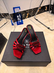 Balmain branded red high-heeled 9.5 cm - 3